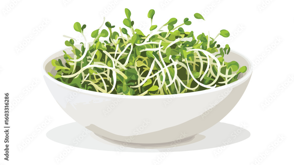 Fresh Sprout Salad in White Bowl Fresh Sprout Salad in White Bowl