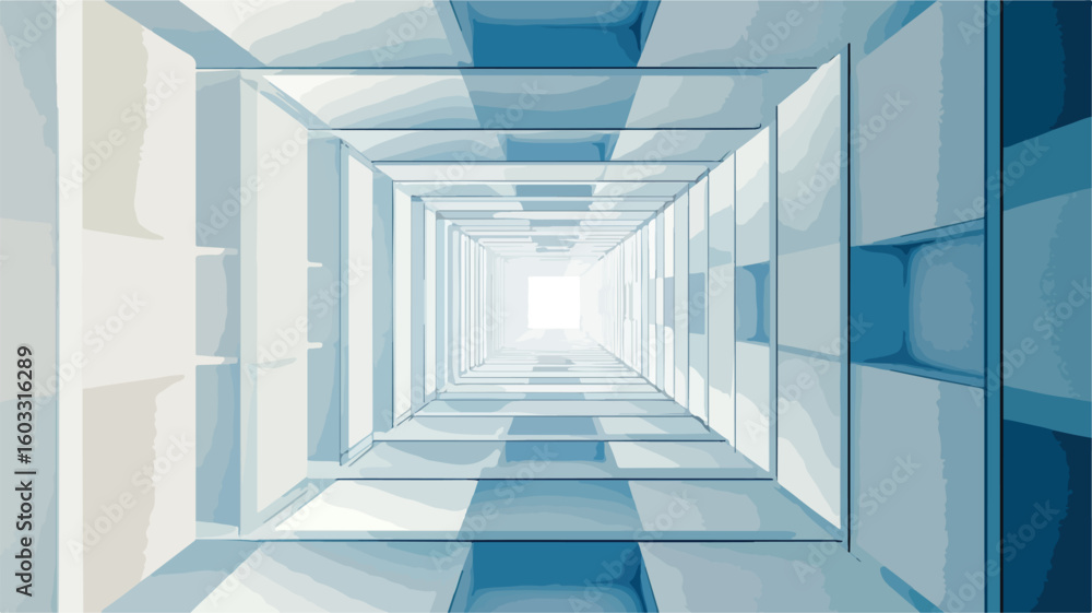 Obraz premium Blue White Square Shape Background Design