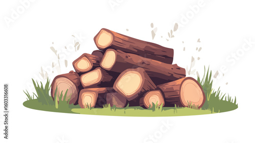 Deforestation Concept Stack of Firewood