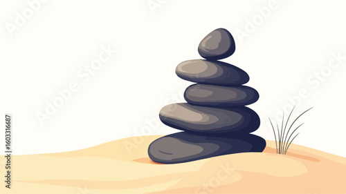 Zen Balance Stones Sand Background Art