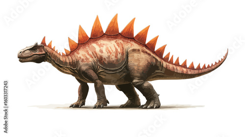 Stegosaurus Dinosaur Vector Illustration Isolated