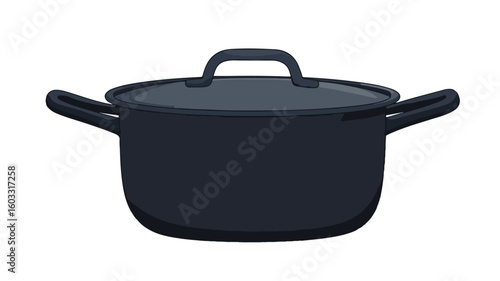 Stewpot Vector Kitchen Pan Kit Isolated