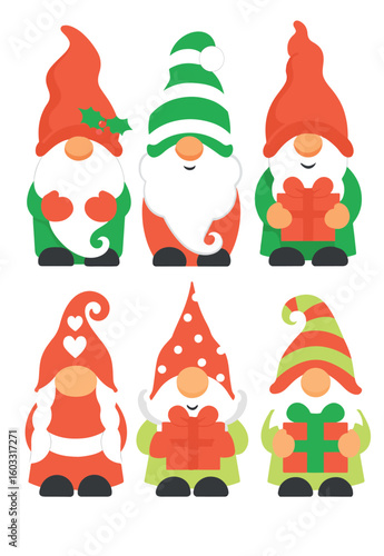 set of santa claus. vector