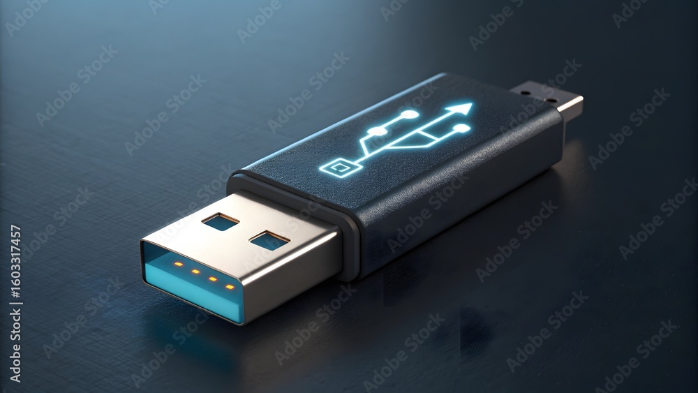 Fototapeta premium USB Flash Drive, Data Storage Device, Digital Memory Stick