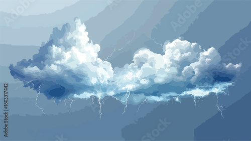 Storm Cloud Lightning Bolt Set Image
