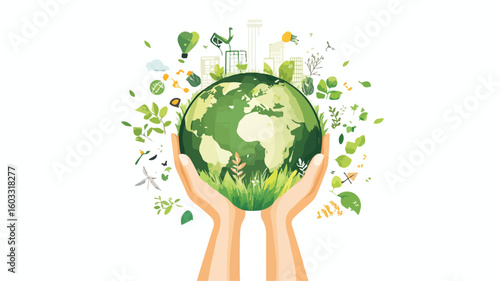 Sustainable Living Environmentalist Holding Green Plant
