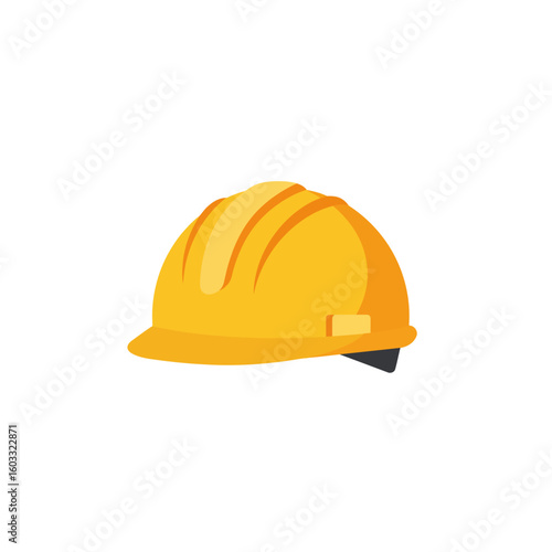 Yellow Construction Hard Hat Safety Helmet Isolated on White Background Illustration