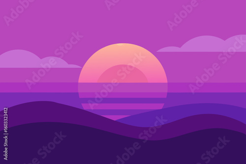 Lavender Sunset Horizon