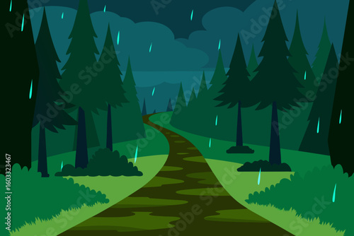 Rainy Forest Path
