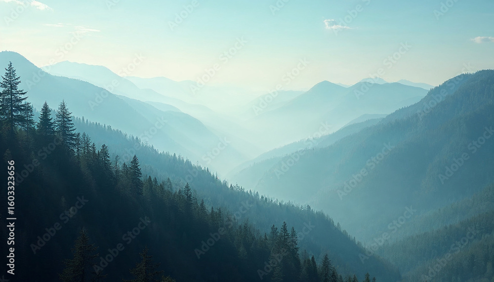The whisper of heights. trees on the slopes and the endless sky above the peaks The whisper of heights. trees on the slopes and the endless sky above the peaks