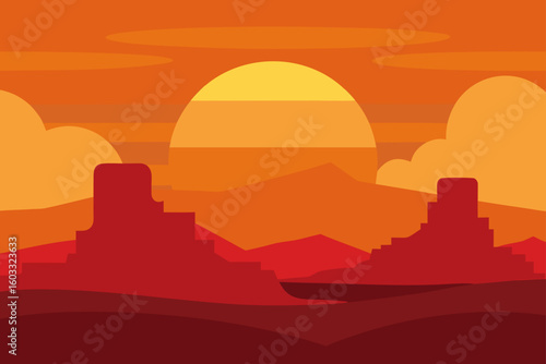 Sunset Over Mesas
