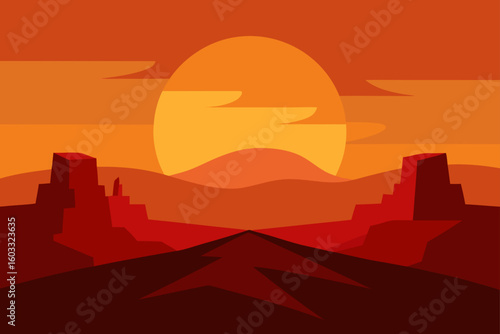 Sunset Over Mesas