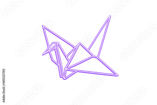 Luminescent origami bird gliding against transparent backdrop, symbolizing freedom and innovative design potential