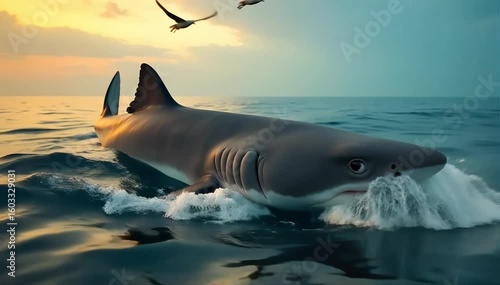 Shark drinking simulated through gill movement