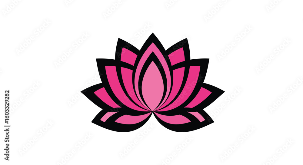 Fototapeta premium Pink Lotus Flower Icon