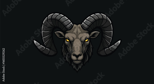 Powerful Ram Head Logo Design