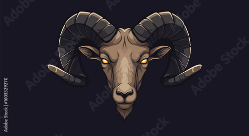 Powerful Ram Head Logo Design