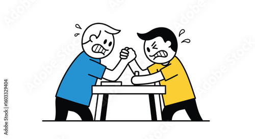 Arm Wrestling Competition Illustration