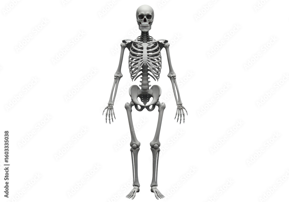 Obraz premium Isolated Human Skeleton Anatomical Study
