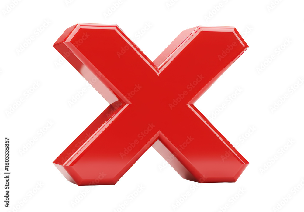Obraz premium Isolated Red X Mark Cross Symbol
