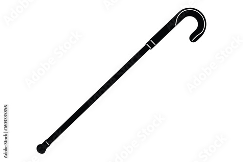 cane  walking stick  vector icon illustration