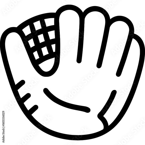 Baseball glove outline icon vector