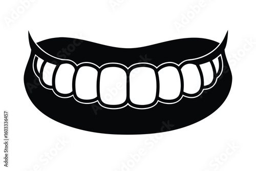 denture icon vector icon illustration