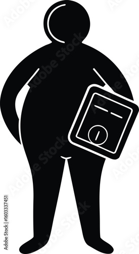 Body Mass Index Tracker Silhouette | Health Monitoring Chart Illustration