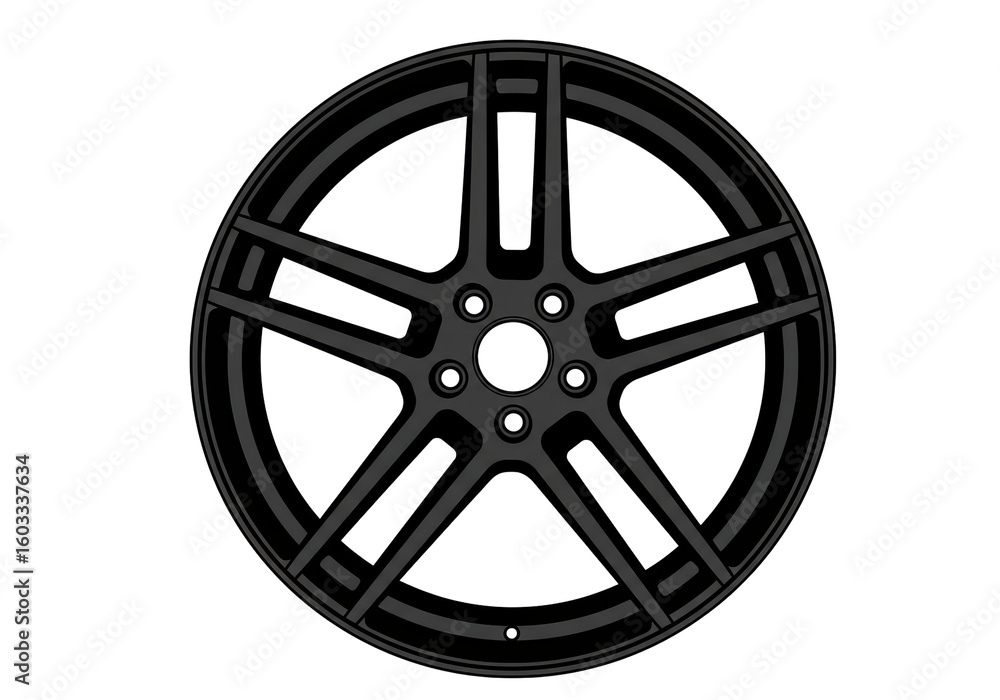 Fototapeta premium Isolated Car Wheel Rim Representing Automotive Customization