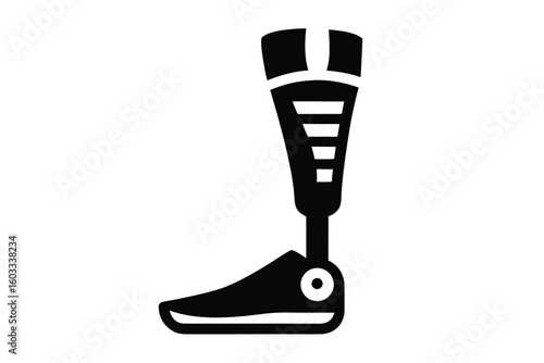prosthetic leg vector icon illustration