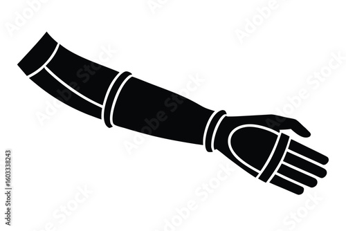 prosthetic arm vector icon illustration