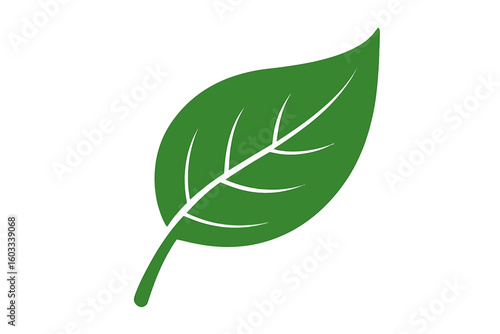 Green Leaf Icon Isolated on Transparent Background. Nature Symbol. Botanical Plant Element. Eco-Friendly Vector Graphic. Organic Environment Illustration. Sustainable Design Concept