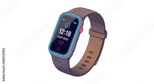 Modern smartwatch design with health tracking features