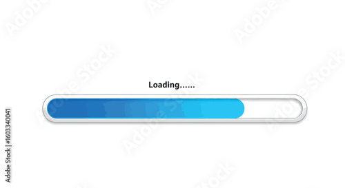 Seamless loading bar animation in gradient blue tones for ui and ux design