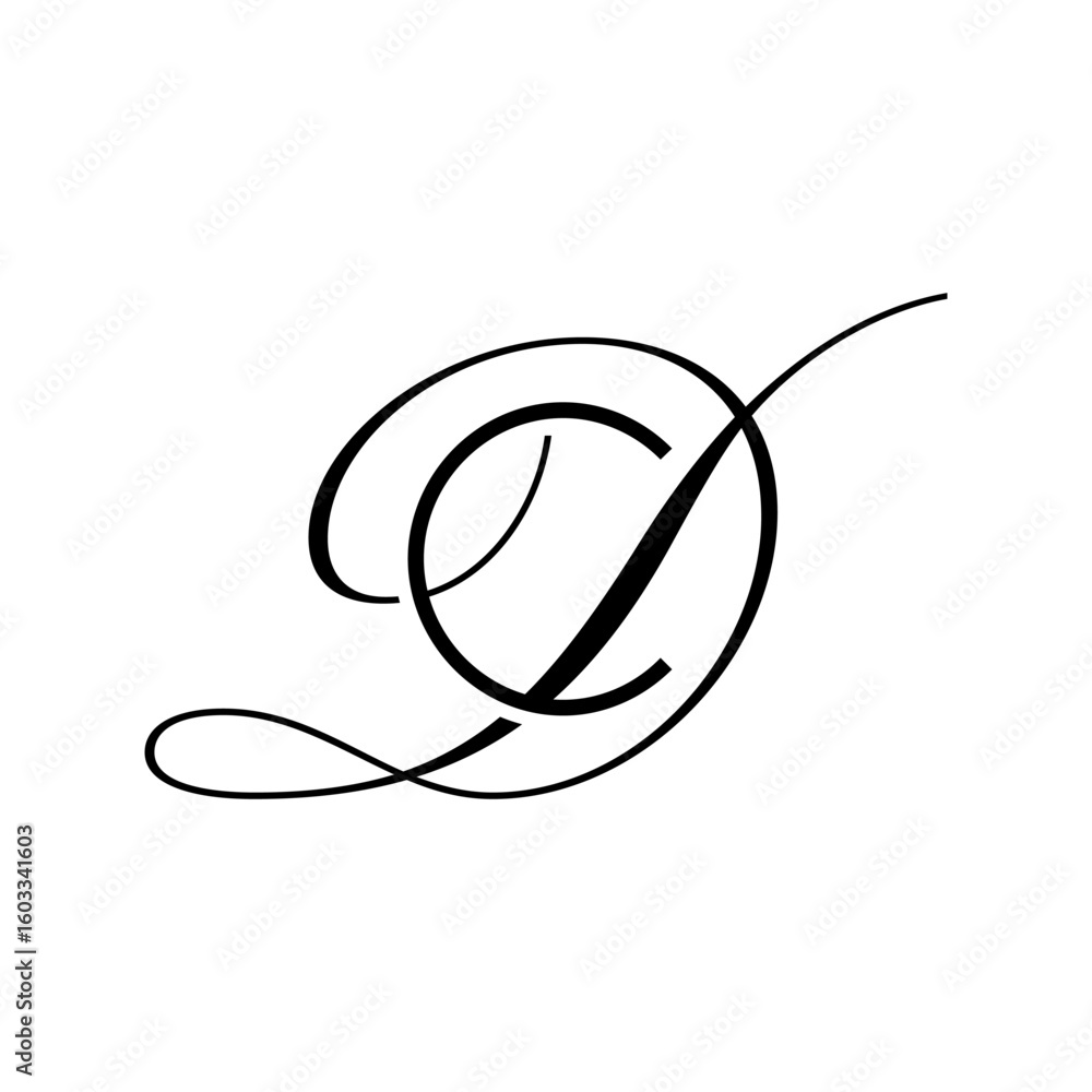 Obraz premium initial letter c with D script logo