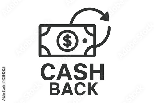 Cash back service icon concept. Money refund, return, or rebate symbol. Financial loyalty program and shopping reward bonus. Dollar currency vector illustration for promotion.