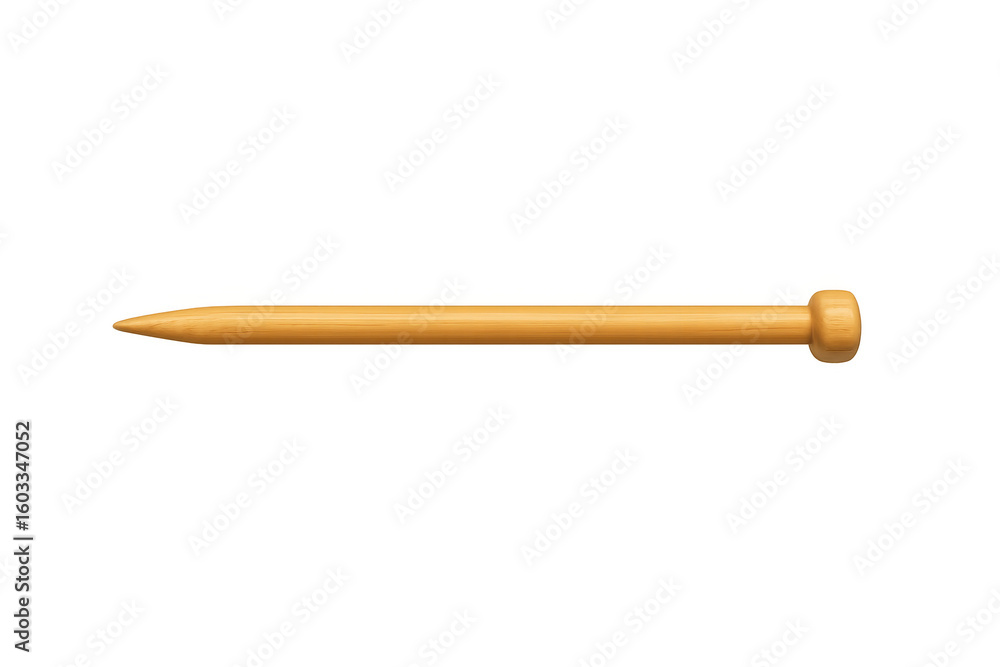 Obraz premium Smooth wooden dowel rod resting horizontally, displaying natural light brown coloration against clean transparent surface