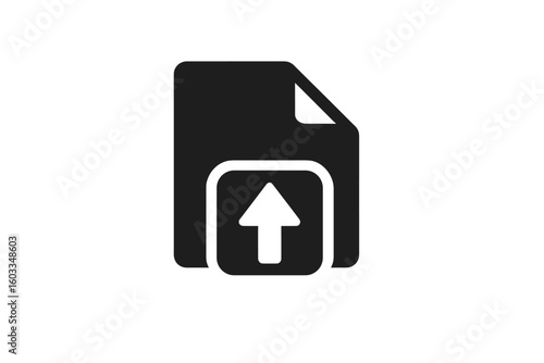Upload document flat icon, file sharing, sending and synchronizing digital files, uploading and downloading concept for web, mobile apps, UI design, file transfer and cloud storage