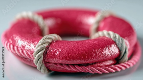 Wallpaper Mural Safety buoy close-up with clean rope and plastic shine, white background  Torontodigital.ca
