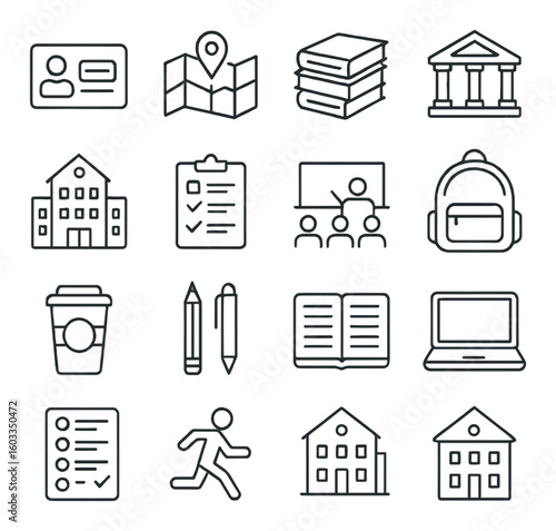 Set of web and social media icons with smileys, thumbs up, and heart