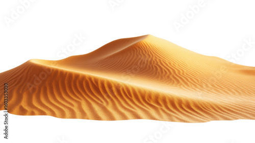 Pile desert sand dune isolated on white background 
