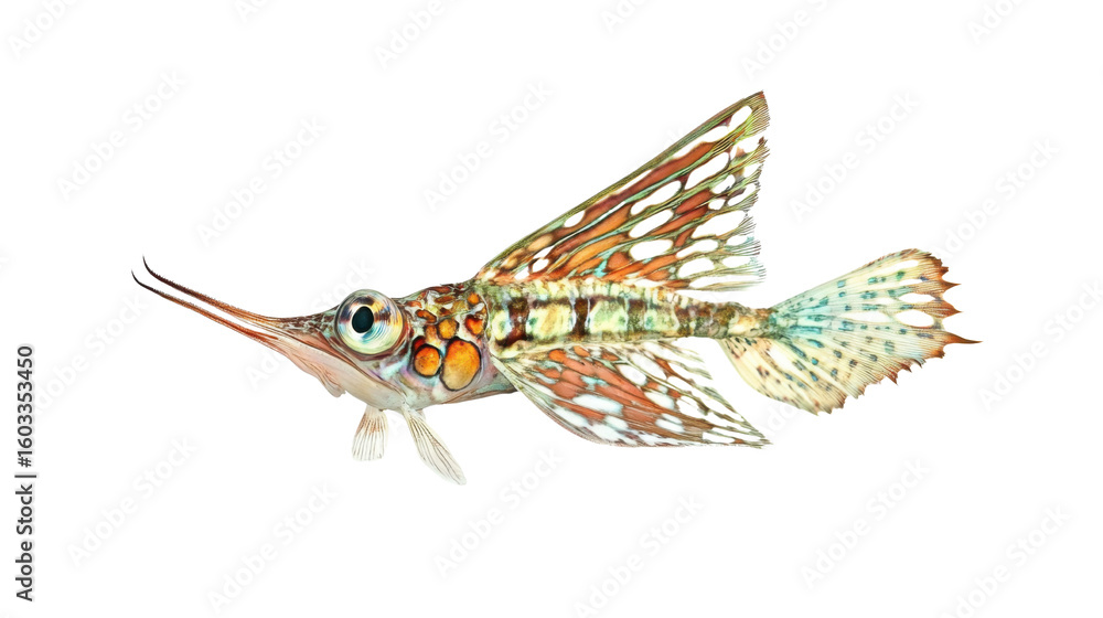 Fototapeta premium Piper gurnard Trigla lira isolated on white background 