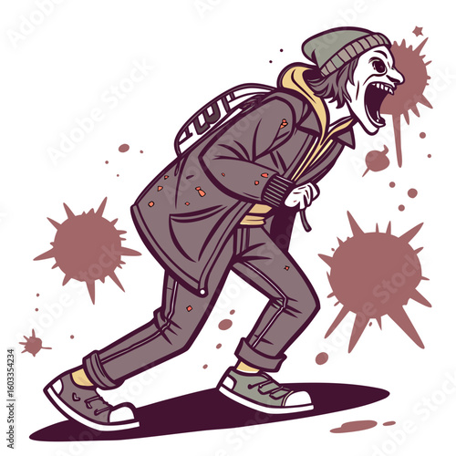 head of a man with a tattoo joker vector illustration eps svg 