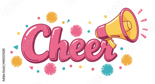 Cheerful Cheer Illustration with Megaphone