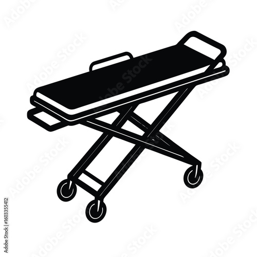 emergency stretcher on white background