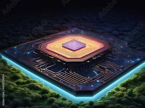 computer chip on circuit board