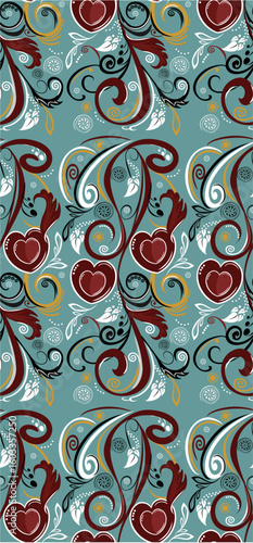 floral, abstract, pattern, flower, design, illustration, swirl, black, leaf, decoration, art, ornament, nature, wallpaper, vector, decorative, scroll, plant, card, texture, curl, ornate, red