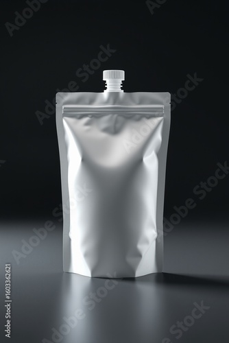 Blank Silver Stand-Up Pouch with Cap
