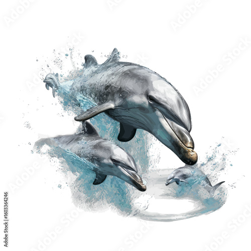 dolphin jumping in water