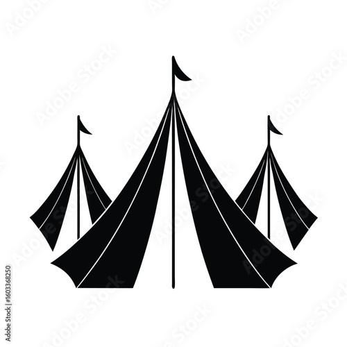 tent stakes silhouette vector 